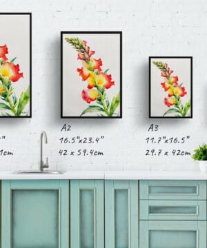 Dragon flower Watercolour Botanical Art Print - Snapdragon Minimalist Framed Plant Wall Art 21 Dragon flower Watercolour Botanical Art Print - Snapdragon Minimalist Framed Plant Wall Art - Image 8