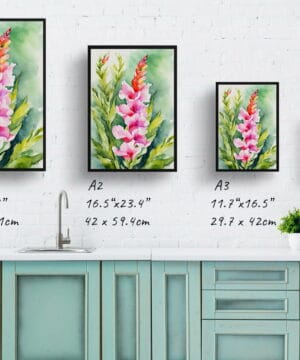 Dragon flower Watercolour Botanical Art Print - Snapdragon Framed Plant Wall Art 21 Dragon flower Watercolour Botanical Art Print - Snapdragon Framed Plant Wall Art - Image 8