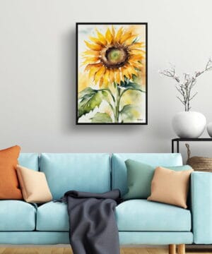 Helianthus Watercolour Botanical Art Print - Sunflower Framed Plant Wall Art 19 Helianthus Watercolour Botanical Art Print - Sunflower Framed Plant Wall Art - Image 6