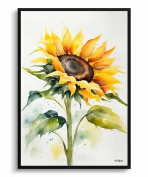 Helianthus Watercolour Botanical Art Print - Sunflower Minimalist Framed Plant Wall Art 18 Helianthus Watercolour Botanical Art Print - Sunflower Minimalist Framed Plant Wall Art - Image 5