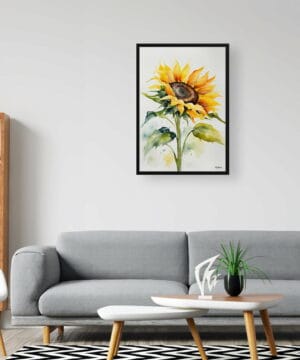 Helianthus Watercolour Botanical Art Print - Sunflower Minimalist Framed Plant Wall Art 20 Helianthus Watercolour Botanical Art Print - Sunflower Minimalist Framed Plant Wall Art - Image 7