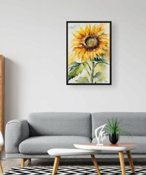 Helianthus Watercolour Botanical Art Print - Sunflower Framed Plant Wall Art 20 Helianthus Watercolour Botanical Art Print - Sunflower Framed Plant Wall Art - Image 7