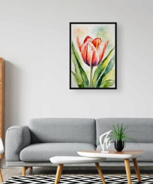 Tulip Watercolour Botanical Art Print - Tulipa Salmon Impression Framed Plant Wall Art 24 Tulip Watercolour Botanical Art Print - Tulipa Salmon Impression Framed Plant Wall Art - Image 11