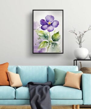 Violet Watercolour Botanical Art Print - Viola Odorata Framed Plant Wall Art 19 Violet Watercolour Botanical Art Print - Viola Odorata Framed Plant Wall Art - Image 6
