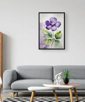 Violet Watercolour Botanical Art Print - Viola Odorata Framed Plant Wall Art 20 Violet Watercolour Botanical Art Print - Viola Odorata Framed Plant Wall Art - Image 7