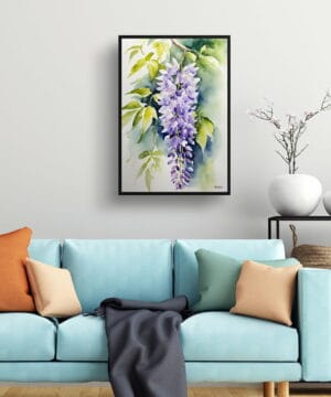 Burford Watercolour Botanical Art Print - Wisteria x Valderi Framed Plant Wall Art 19 Burford Watercolour Botanical Art Print - Wisteria x Valderi Framed Plant Wall Art - Image 6