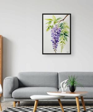 Burford Watercolour Botanical Art Print - Wisteria x Valderi Minimalist Framed Plant Wall Art 20 Burford Watercolour Botanical Art Print - Wisteria x Valderi Minimalist Framed Plant Wall Art - Image 7