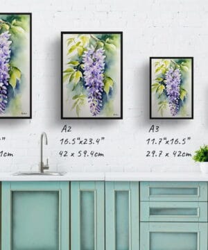 Burford Watercolour Botanical Art Print - Wisteria x Valderi Framed Plant Wall Art 25 Burford Watercolour Botanical Art Print - Wisteria x Valderi Framed Plant Wall Art - Image 12