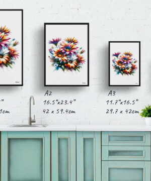 African Daisies (Gazania) Watercolour Painting Style Art Print - Illustration Framed Plant Wall Art 21 African Daisies (Gazania) Watercolour Painting Style Art Print - Illustration Framed Plant Wall Art - Image 8