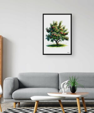 Apple tree (Malus Domestica) Watercolour Painting Style Art Print - Illustration Framed Plant Wall Art 20 Apple tree (Malus Domestica) Watercolour Painting Style Art Print - Illustration Framed Plant Wall Art - Image 7