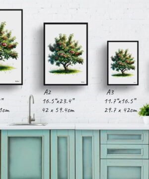 Apple tree (Malus Domestica) Watercolour Painting Style Art Print - Illustration Framed Plant Wall Art 25 Apple tree (Malus Domestica) Watercolour Painting Style Art Print - Illustration Framed Plant Wall Art - Image 12