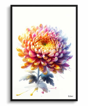 Asteraceae (Chrysanthemum) Watercolour Painting Style Art Print - Illustration Framed Plant Wall Art 22 Asteraceae (Chrysanthemum) Watercolour Painting Style Art Print - Illustration Framed Plant Wall Art - Image 9