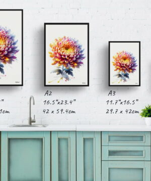 Asteraceae (Chrysanthemum) Watercolour Painting Style Art Print - Illustration Framed Plant Wall Art 21 Asteraceae (Chrysanthemum) Watercolour Painting Style Art Print - Illustration Framed Plant Wall Art - Image 8