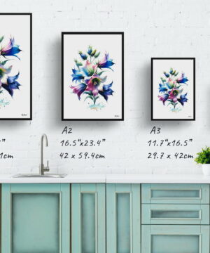 Bellflower (Campanula) Watercolour Painting Style Art Print - Illustration Framed Plant Wall Art 21 Bellflower (Campanula) Watercolour Painting Style Art Print - Illustration Framed Plant Wall Art - Image 8