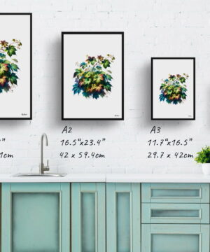 Big Leaved Pepper Vine (Ampelopsis megalophylla) Watercolour Painting Style Art Print - Illustration Framed Plant Wall Art 21 Big Leaved Pepper Vine (Ampelopsis megalophylla) Watercolour Painting Style Art Print - Illustration Framed Plant Wall Art - Image 8