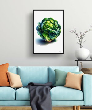 Brassica Oleracea (Brussel Sprouts) Watercolour Painting Style Art Print - Illustration Framed Plant Wall Art 19 Brassica Oleracea (Brussel Sprouts) Watercolour Painting Style Art Print - Illustration Framed Plant Wall Art - Image 6