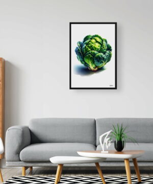Brassica Oleracea (Brussel Sprouts) Watercolour Painting Style Art Print - Illustration Framed Plant Wall Art 20 Brassica Oleracea (Brussel Sprouts) Watercolour Painting Style Art Print - Illustration Framed Plant Wall Art - Image 7