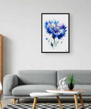Cornflower (Centaurea cyanus) Watercolour Painting Style Art Print - Illustration Framed Plant Wall Art 24 Cornflower (Centaurea cyanus) Watercolour Painting Style Art Print - Illustration Framed Plant Wall Art - Image 11