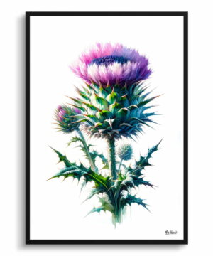 Cotton thistle (Onopordum) Watercolour Painting Style Art Print - Illustration Framed Plant Wall Art 22 Cotton thistle (Onopordum) Watercolour Painting Style Art Print - Illustration Framed Plant Wall Art - Image 9
