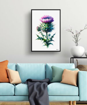 Cotton thistle (Onopordum) Watercolour Painting Style Art Print - Illustration Framed Plant Wall Art 19 Cotton thistle (Onopordum) Watercolour Painting Style Art Print - Illustration Framed Plant Wall Art - Image 6