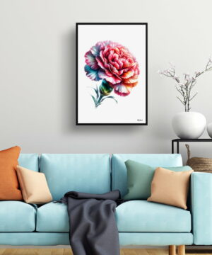 Dianthus caryophyllus (Carnation) Watercolour Painting Style Art Print - Illustration Framed Plant Wall Art 19 Dianthus caryophyllus (Carnation) Watercolour Painting Style Art Print - Illustration Framed Plant Wall Art - Image 6
