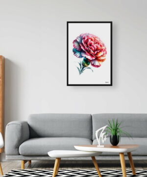 Dianthus caryophyllus (Carnation) Watercolour Painting Style Art Print - Illustration Framed Plant Wall Art 20 Dianthus caryophyllus (Carnation) Watercolour Painting Style Art Print - Illustration Framed Plant Wall Art - Image 7
