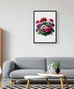 Geranium (Pelargoniums) Watercolour Painting Style Art Print - Illustration Framed Plant Wall Art 24 Geranium (Pelargoniums) Watercolour Painting Style Art Print - Illustration Framed Plant Wall Art - Image 11