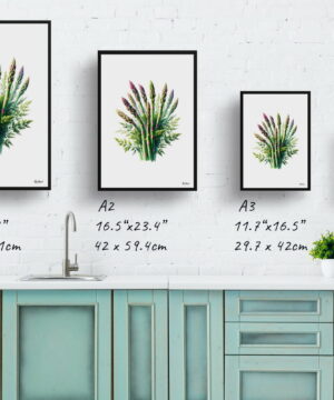 Gijnlim (Asparagus Officinalis) Watercolour Painting Style Art Print - Illustration Framed Plant Wall Art 21 Gijnlim (Asparagus Officinalis) Watercolour Painting Style Art Print - Illustration Framed Plant Wall Art - Image 8