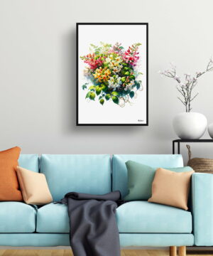 Honeysuckle (Lonicera) Watercolour Painting Style Art Print - Illustration Framed Plant Wall Art 23 Honeysuckle (Lonicera) Watercolour Painting Style Art Print - Illustration Framed Plant Wall Art - Image 10