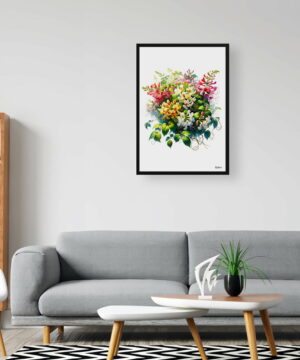 Honeysuckle (Lonicera) Watercolour Painting Style Art Print - Illustration Framed Plant Wall Art 24 Honeysuckle (Lonicera) Watercolour Painting Style Art Print - Illustration Framed Plant Wall Art - Image 11
