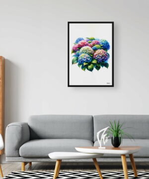 Hortensia (Hydrangea) Watercolour Painting Style Art Print - Illustration Framed Plant Wall Art 24 Hortensia (Hydrangea) Watercolour Painting Style Art Print - Illustration Framed Plant Wall Art - Image 11