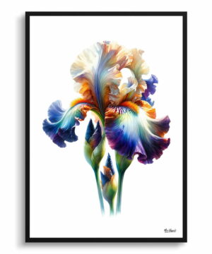 Iris (Fleur-de-lis) Watercolour Painting Style Art Print - Illustration Framed Plant Wall Art 18 Iris (Fleur-de-lis) Watercolour Painting Style Art Print - Illustration Framed Plant Wall Art - Image 5