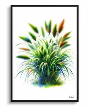 Japanese Sedge (Carex Oshimensis Everillo) Watercolour Painting Style Art Print - Illustration Framed Plant Wall Art 18 Japanese Sedge (Carex Oshimensis Everillo) Watercolour Painting Style Art Print - Illustration Framed Plant Wall Art - Image 5