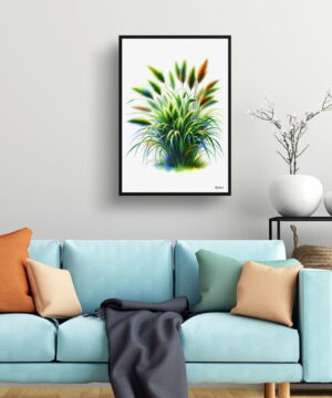 Japanese Sedge (Carex Oshimensis Everillo) Watercolour Painting Style Art Print - Illustration Framed Plant Wall Art 19 Japanese Sedge (Carex Oshimensis Everillo) Watercolour Painting Style Art Print - Illustration Framed Plant Wall Art - Image 6