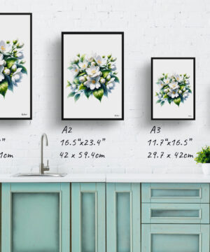 Jasmine (Jasminum officinale) Watercolour Painting Style Art Print - Illustration Framed Plant Wall Art 21 Jasmine (Jasminum officinale) Watercolour Painting Style Art Print - Illustration Framed Plant Wall Art - Image 8