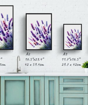 Lavender (Lavendula) Watercolour Painting Style Art Print - Illustration Framed Plant Wall Art 25 Lavender (Lavendula) Watercolour Painting Style Art Print - Illustration Framed Plant Wall Art - Image 12