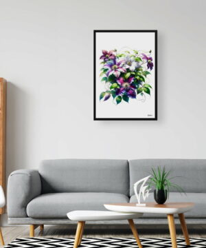 Leather flower (Clematis) Watercolour Painting Style Art Print - Illustration Framed Plant Wall Art 24 Leather flower (Clematis) Watercolour Painting Style Art Print - Illustration Framed Plant Wall Art - Image 11