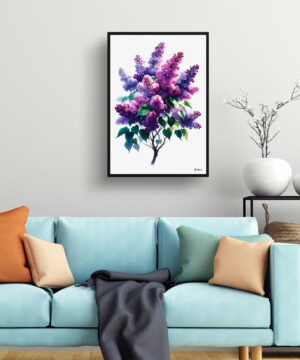 Lilac (Syringa vulgaris) Watercolour Painting Style Art Print - Illustration Framed Plant Wall Art 19 Lilac (Syringa vulgaris) Watercolour Painting Style Art Print - Illustration Framed Plant Wall Art - Image 6