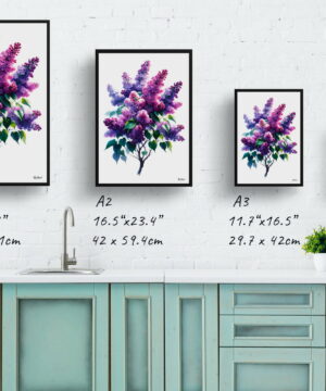 Lilac (Syringa vulgaris) Watercolour Painting Style Art Print - Illustration Framed Plant Wall Art 25 Lilac (Syringa vulgaris) Watercolour Painting Style Art Print - Illustration Framed Plant Wall Art - Image 12