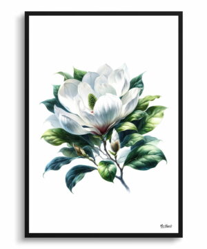 Magnolia (grandiflora) Watercolour Painting Style Art Print - Illustration Framed Plant Wall Art 18 Magnolia (grandiflora) Watercolour Painting Style Art Print - Illustration Framed Plant Wall Art - Image 5