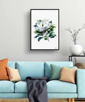 Magnolia (grandiflora) Watercolour Painting Style Art Print - Illustration Framed Plant Wall Art 19 Magnolia (grandiflora) Watercolour Painting Style Art Print - Illustration Framed Plant Wall Art - Image 6