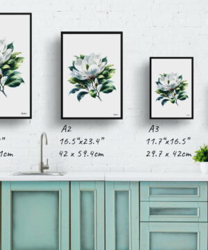 Magnolia (grandiflora) Watercolour Painting Style Art Print - Illustration Framed Plant Wall Art 21 Magnolia (grandiflora) Watercolour Painting Style Art Print - Illustration Framed Plant Wall Art - Image 8