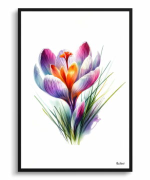 Meadow Saffron (Crocus) Watercolour Painting Style Art Print - Illustration Framed Plant Wall Art 18 Meadow Saffron (Crocus) Watercolour Painting Style Art Print - Illustration Framed Plant Wall Art - Image 5