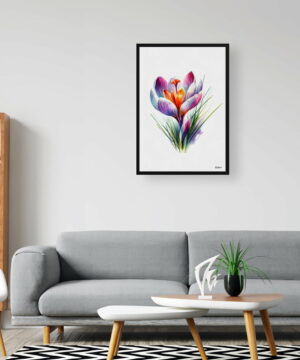 Meadow Saffron (Crocus) Watercolour Painting Style Art Print - Illustration Framed Plant Wall Art 20 Meadow Saffron (Crocus) Watercolour Painting Style Art Print - Illustration Framed Plant Wall Art - Image 7