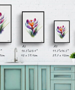 Meadow Saffron (Crocus) Watercolour Painting Style Art Print - Illustration Framed Plant Wall Art 25 Meadow Saffron (Crocus) Watercolour Painting Style Art Print - Illustration Framed Plant Wall Art - Image 12