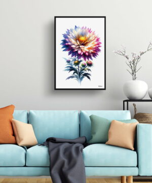 Michaelmas Daisy (Aster) Watercolour Painting Style Art Print - Illustration Framed Plant Wall Art 19 Michaelmas Daisy (Aster) Watercolour Painting Style Art Print - Illustration Framed Plant Wall Art - Image 6