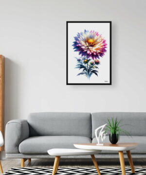 Michaelmas Daisy (Aster) Watercolour Painting Style Art Print - Illustration Framed Plant Wall Art 20 Michaelmas Daisy (Aster) Watercolour Painting Style Art Print - Illustration Framed Plant Wall Art - Image 7