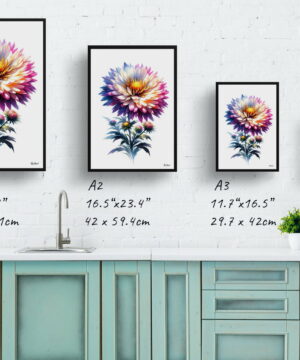 Michaelmas Daisy (Aster) Watercolour Painting Style Art Print - Illustration Framed Plant Wall Art 25 Michaelmas Daisy (Aster) Watercolour Painting Style Art Print - Illustration Framed Plant Wall Art - Image 12