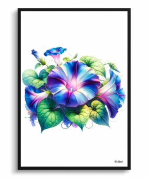 Morning Glory (Ipomoea purpurea) Watercolour Painting Style Art Print - Illustration Framed Plant Wall Art 22 Morning Glory (Ipomoea purpurea) Watercolour Painting Style Art Print - Illustration Framed Plant Wall Art - Image 9