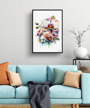 Orchid (Orchidaceae) Watercolour Painting Style Art Print - Illustration Framed Plant Wall Art 23 Orchid (Orchidaceae) Watercolour Painting Style Art Print - Illustration Framed Plant Wall Art - Image 10